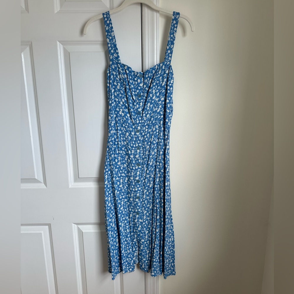 Reformation Blue Floral Midi Dress